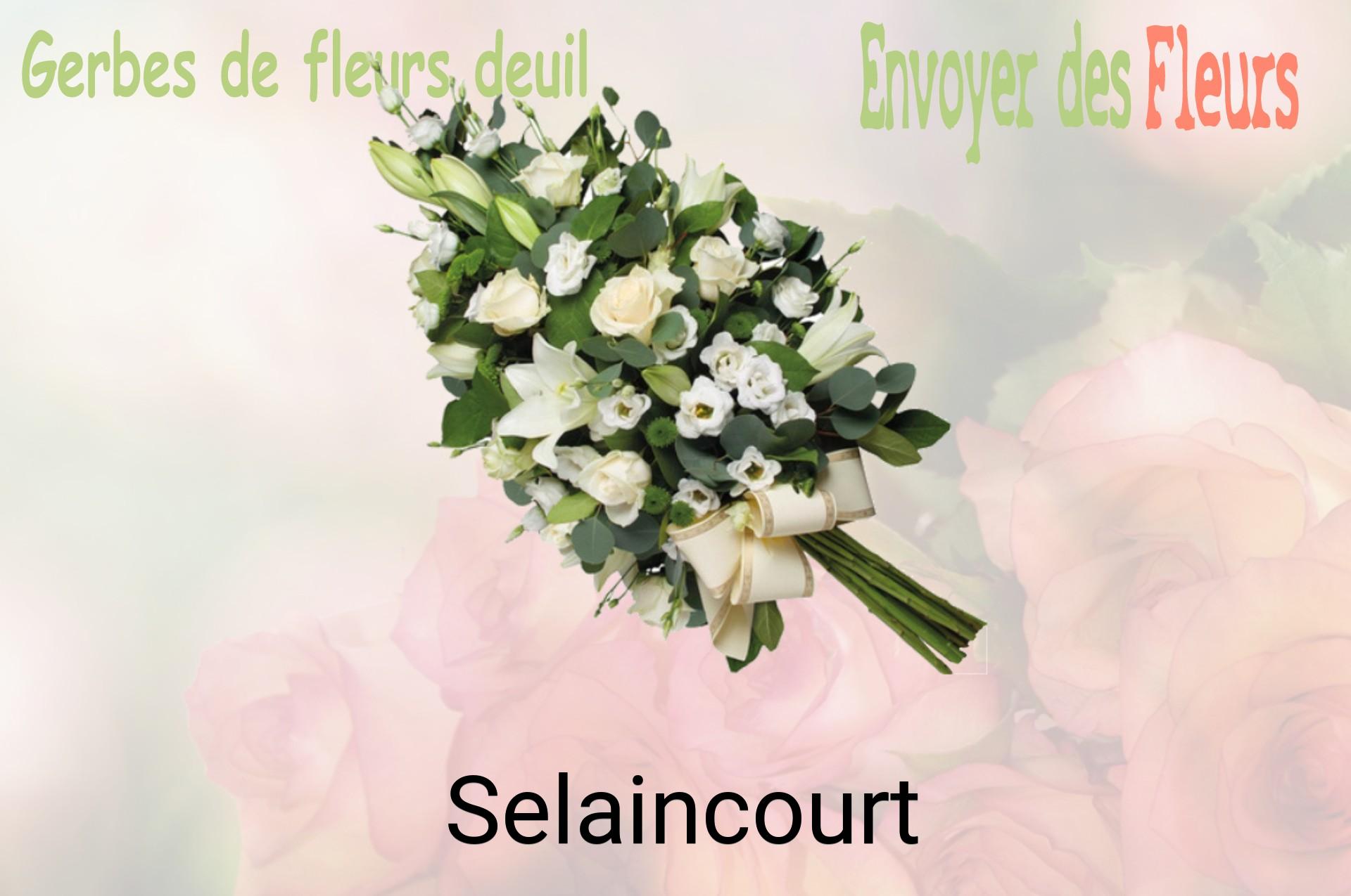 Gerbe de fleurs de deuil livrée à Selaincourt
